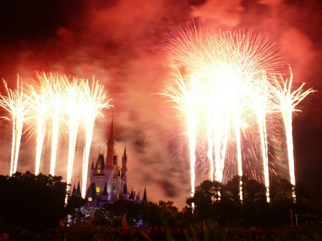 Disney, sea world and universal studios fireworks in the 4th of july